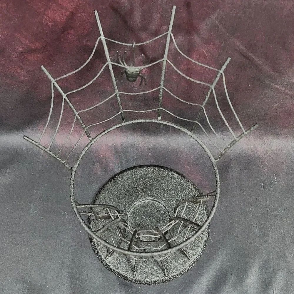 🩵PartyLite Black Spider Web Aroma Melt Warmer Base - Picture 3 of 8